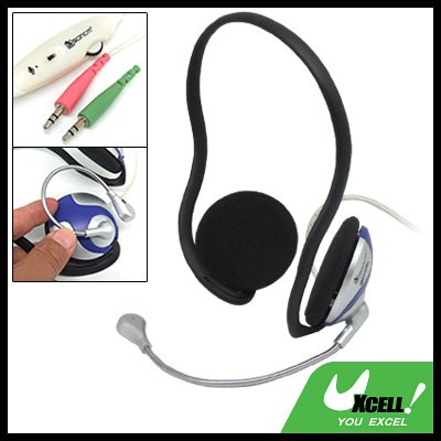 Slim PC Computer Stereo Headphone Headset Microphone