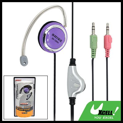 3.5mm Earphone Microphone with Ear-Hook for PC Computer