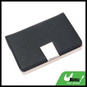 Black Graceful Leather Business Card Holder / Credit Card Case