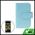 Leather Case Pouch with Business Card Holder for Apple iPhone Blue
