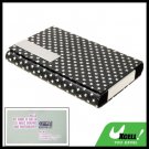 Graceful Small Silvery Pentagrams Design Black Business Card Case Holder