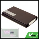 Coffee Graceful Sleek Leather Magnetic Flip Cover Business Card Case Holder