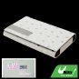 Fashionable Silvery Dots Design Magnetic Flip Cover White Business Card Case Holder