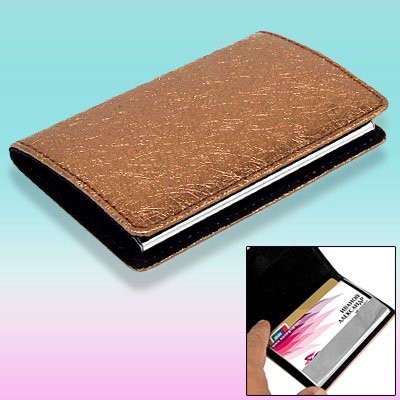 Brown Leahter Magnetic Business Credit Card Case Holder
