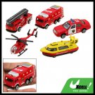 5pcs Red Fire Engine Pumper Helicopter Toy for Children Kids