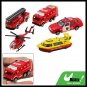 5pcs Red Fire Engine Pumper Helicopter Toy for Children Kids