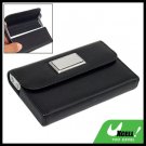 Gift Black Leather Business Credit Name ID Card Holder Case