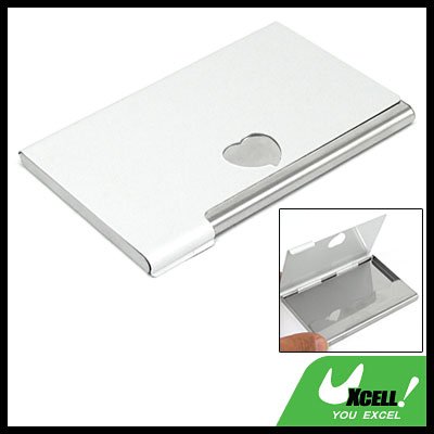 Heart Hole Aluminum Stainless Steel Business Name Card Case