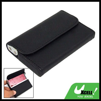 Black Leather Surface Aluminum Business Card Case