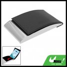 Vertical Black Leather Surface Metal Business Card Case Holder