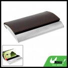 Brown Leather Metal Business Credit Card Case Holder