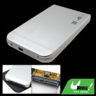 Aluminum SATA 2.5" USB 2.0 HDD Hard Drive Enclosure Case Silvery