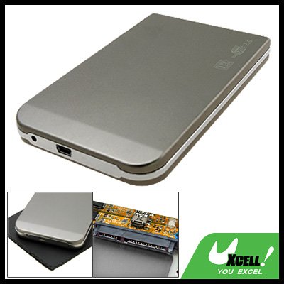 USB 2.0 SATA 2.5" HDD Mobile Case Grey Hard Drive Enclosure
