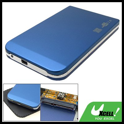 SATA 2.5" USB 2.0 Aluminum HDD Case Hard Drive Enclosure Blue