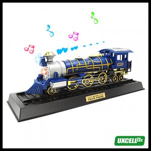 Corded Train Phone Telephone with Flashlight + Whistle + Motion (NO.ar-5050)  Blue