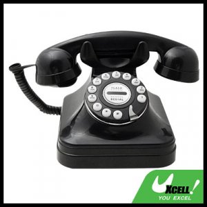 Deluxe Black Vintage Classical Rotary Dial Look Telephone
