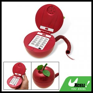 Fashion Red Apple RJ11 Wired Home Office Table Telephone