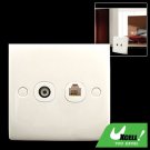 RJ11 Modular Telephone Mounting Wall Plate One Outlet
