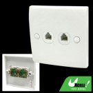 2 Gang 4 pin Home RJ11 Telephone Outlet Wall Plate