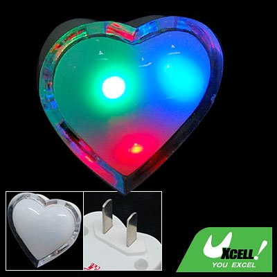 Heart Shaped Colorful LED Night Light Bedroom Lamp