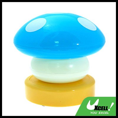 Blue Mushroom Head Press Down Desk Lamp Night Light