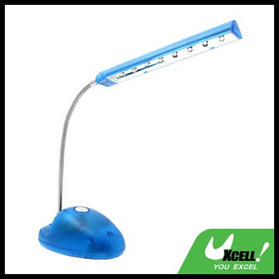 USB 8 LEDs Desk Table Reading Lamp - Blue