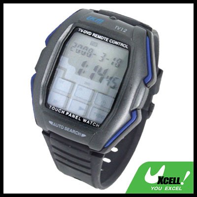 Touch Screen Panel-Function Remote Control TV/DVD Wrist Watch Black