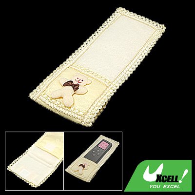 Bear Cotton Cloth Small TV Remote Control Cover for Home Use