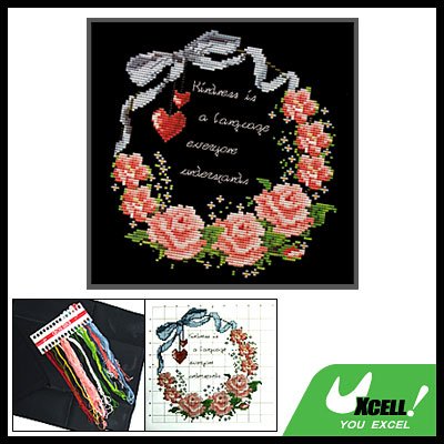 Wreath Cushion Case Counted Cross Stitch Pillow Cover Kit