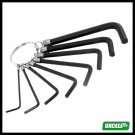 8 Pieces Metric Sizes Hex Key "L" Wrench/  Spanner Set with Key Ring