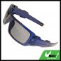 Blue Large Lens Eye Wear Sport Men's Motorcycle Sunglasses