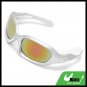 Silvery Frame and Color Coated Lens Men's Motorcycle Sunglasses