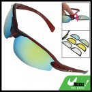 Red Wine Frame Motorcycle Sunglasses with Multi Lens