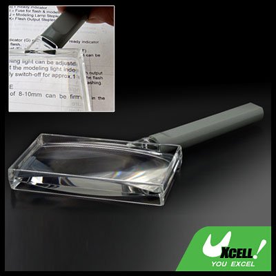 2X Handle-Held Rectangle Magnifier Magnifying Glass