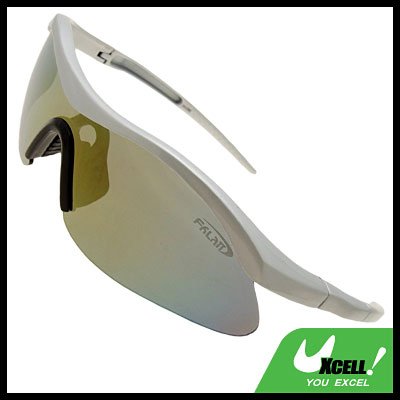 Man's Silvery Frame Tinted Lens Golf Specific Sport Sunglasses
