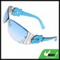 Metal Frame Flower Sports Girls Womans Stylish Sunglasses Blue