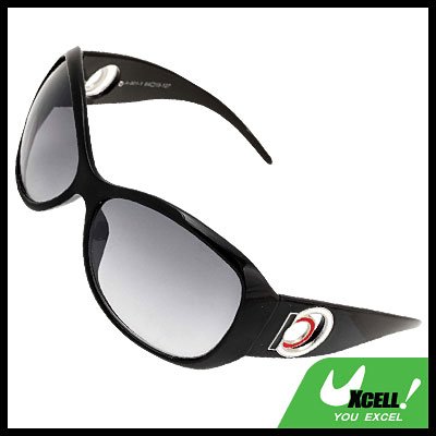Black Plastic Unisex Men's Women's Sports Sunglasses