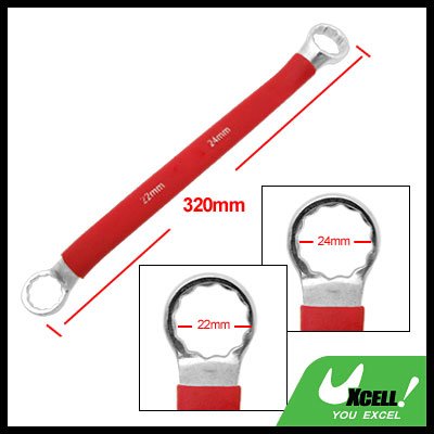 12 Point Box End 22mm 24mm Double Side Red Soft Grip Offset Wrench Tool
