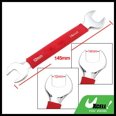Soft Red Grip Dual Open End 12mm 14mm Wrench Tool