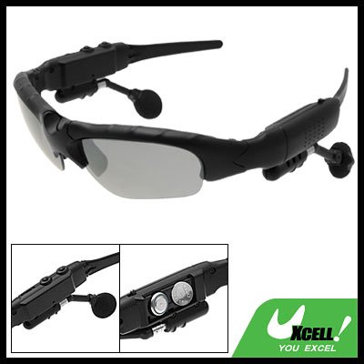 Fashion Sports FM Radio Sunglasses Black with Earphone