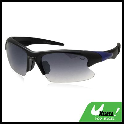 Wraparound Tinted Lens Black Frame Sport Sunglasses