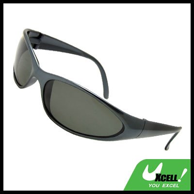 Polarized Sports Driving Sunglasses Oval Lens and Charcoal Grey Frame