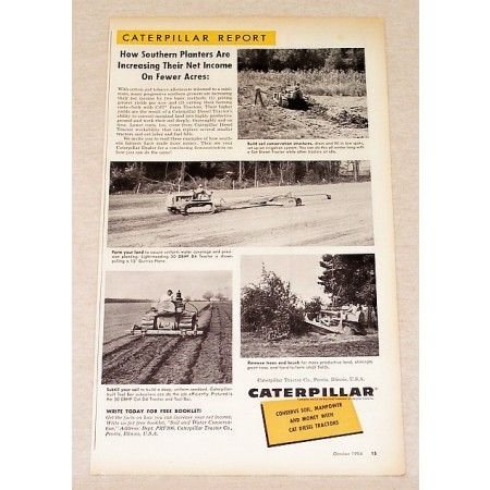 1956 Caterpillar Cat D4 Track Tractors Print Ad