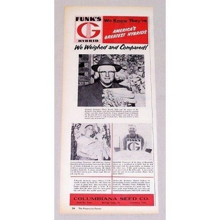 1957 Funk's Hybrid Seed Corn Print Ad - Weighed And Compared