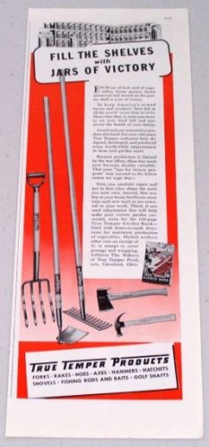 1943 True Temper Products Hay Fork Rake Hoe Hatchet Hammer Vintage Color Tools Print Ad