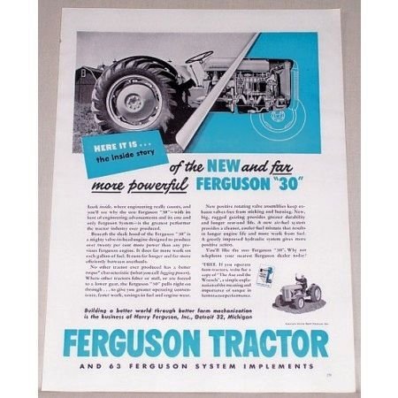 1951 Ferguson 30 Farm Tractor Color Print Ad