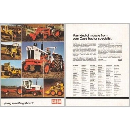 1974 Case David Brown Farm Equipment 2 Page Color Print Ad