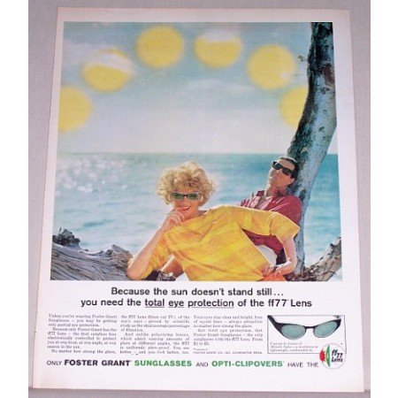 1961 Foster Grant Sunglasses Color Print Ad