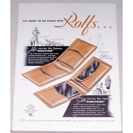 1946 Rolfs Director Billfold Color Print Ad