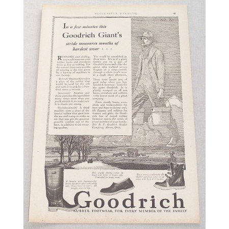 1929 Goodrich Rubber Footwear Boots Shoes Print Ad